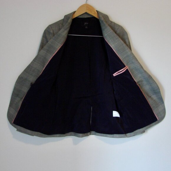 J Crew Glen Plaid Wool Blazer Jacket Gray Blue Double Breasted NEW NWOT Size 2 - Picture 16 of 16